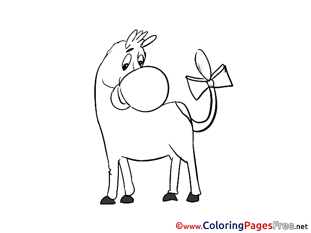 Donkey Children download Colouring Page