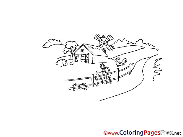 Farm Colouring Page printable free