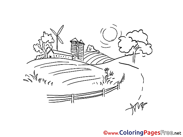 Farm for free Coloring Pages download