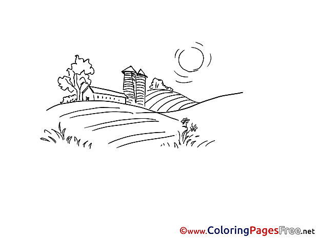 Farm for Kids printable Colouring Page