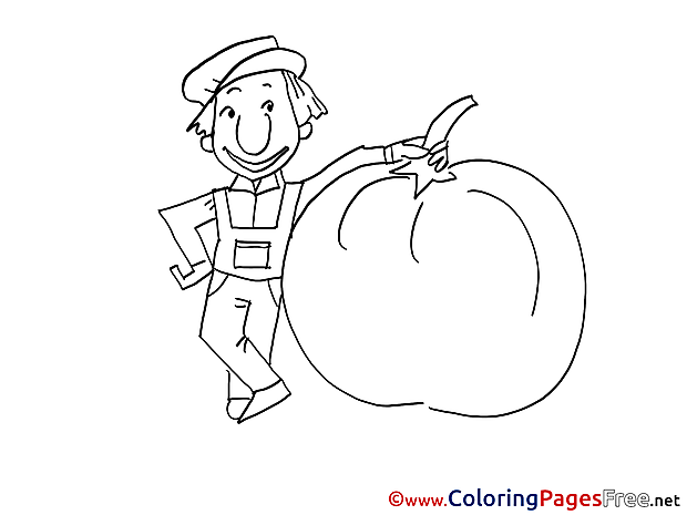 Farmer download Colouring Sheet free