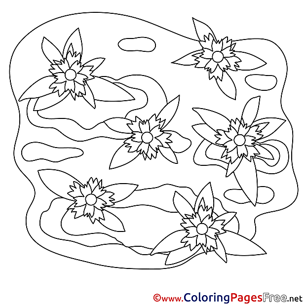 Flowers for Kids printable Colouring Page