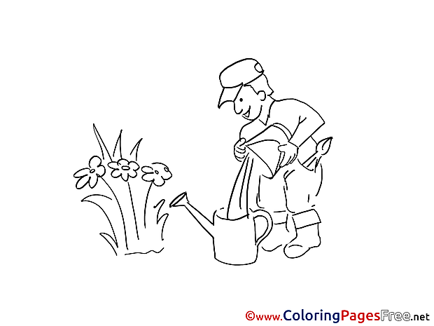 Gardener printable Coloring Sheets download