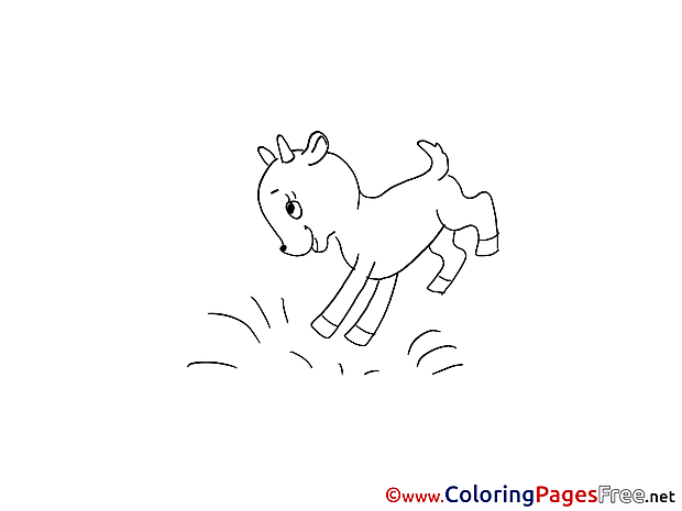 Goatling jumping Kids download Coloring Pages