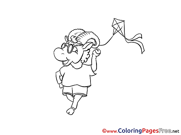 Kite Coloring Pages for free