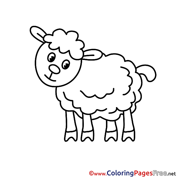 Lamb Children download Colouring Page