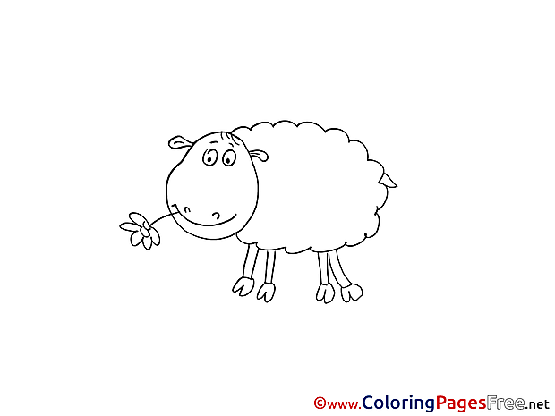 Lamb for Kids printable Colouring Page