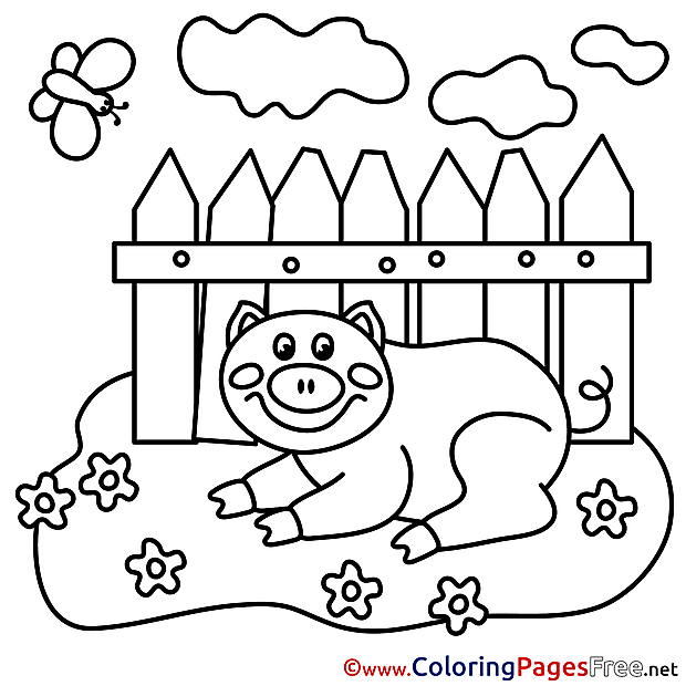 Piggy rest Coloring Sheets download free