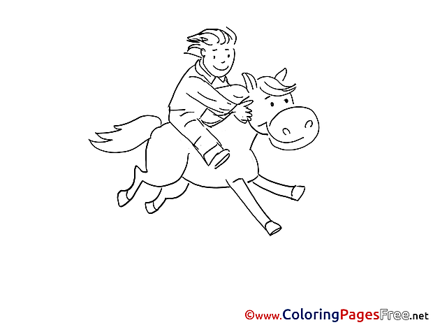 Rider for Children free Coloring Pages