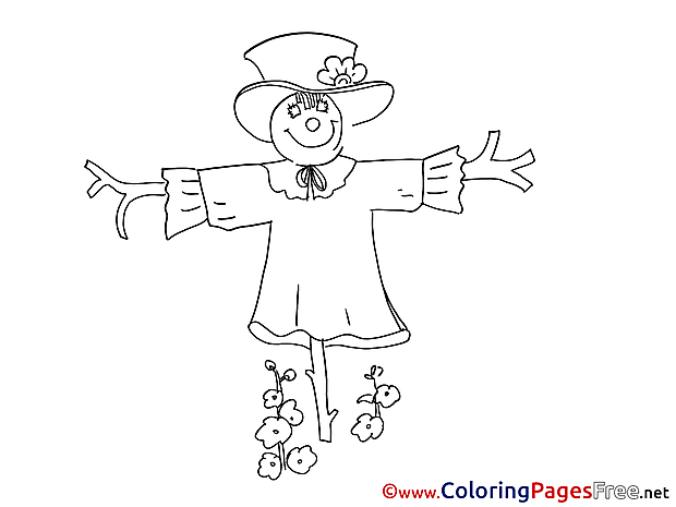 Scarecrow Kids free Coloring Page