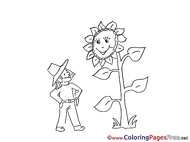 Sunflower Kids download Coloring Pages