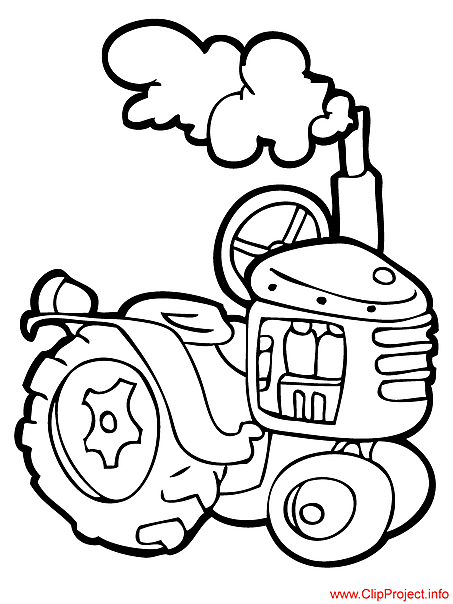 Tractor colouring page for free