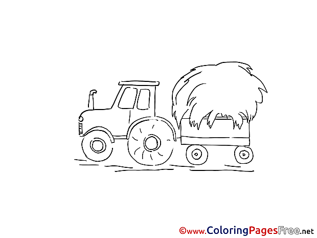 Tractor for Kids printable Colouring Page