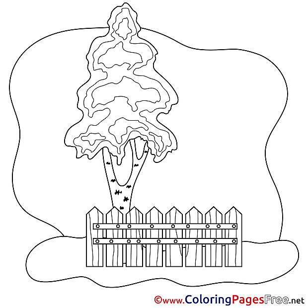 Tree for Kids printable Colouring Page