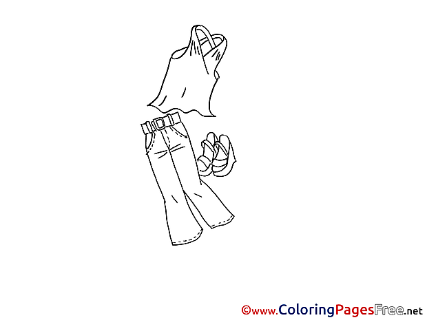 Clothes download Colouring Sheet free