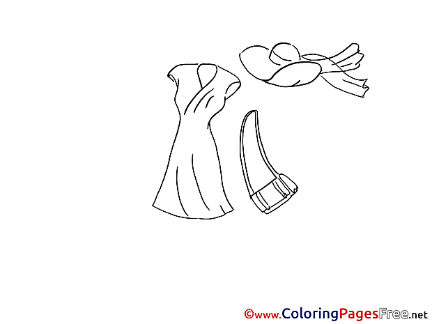 Hat Dress free Colouring Page download