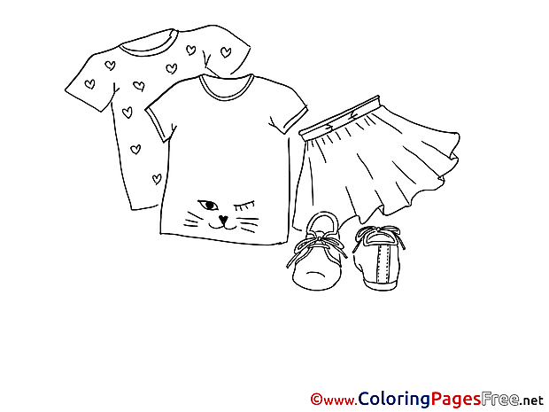 Skirt T-Shirt for Children free Coloring Pages