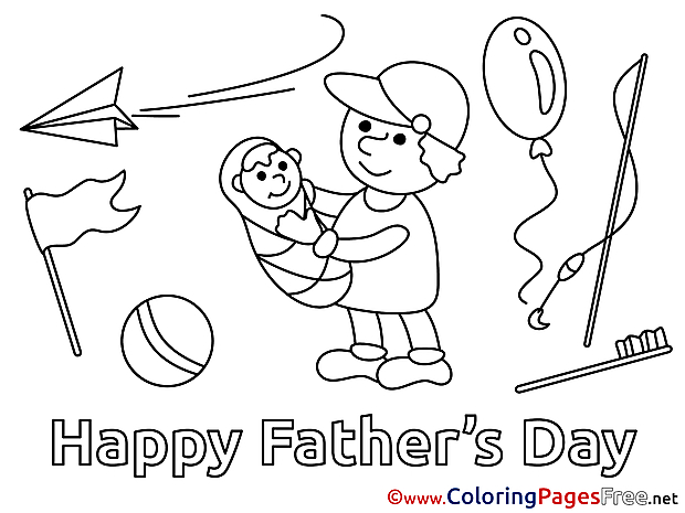 Baby Coloring Pages free  Father's Day