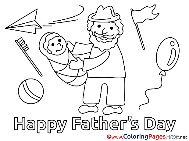 Baby free Colouring Page Father's Day