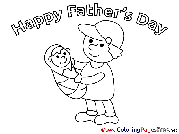 Boy Father's Day Colouring Sheet free