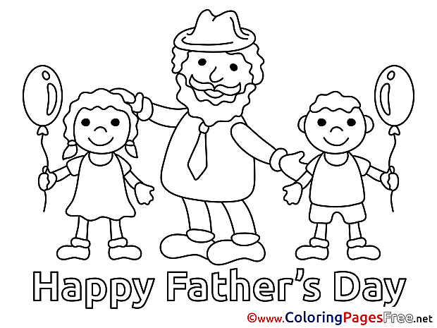Children Father's Day Coloring Pages free