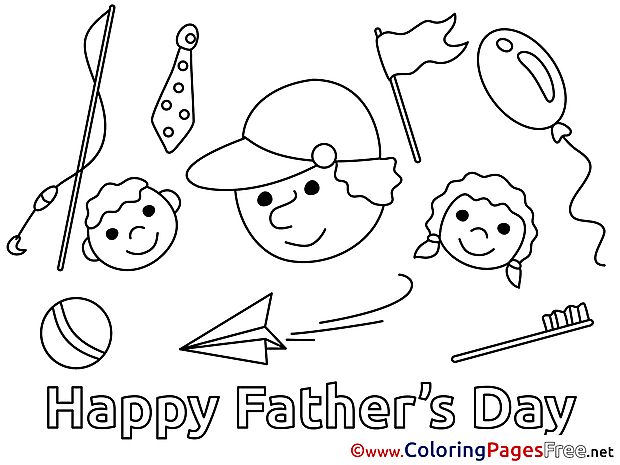 Children free Colouring Page Father's Day