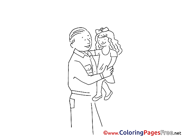 Daughter Colouring Sheet download Father's Day