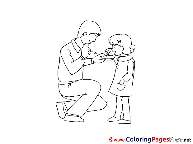 Daughter download Father's Day Coloring Pages