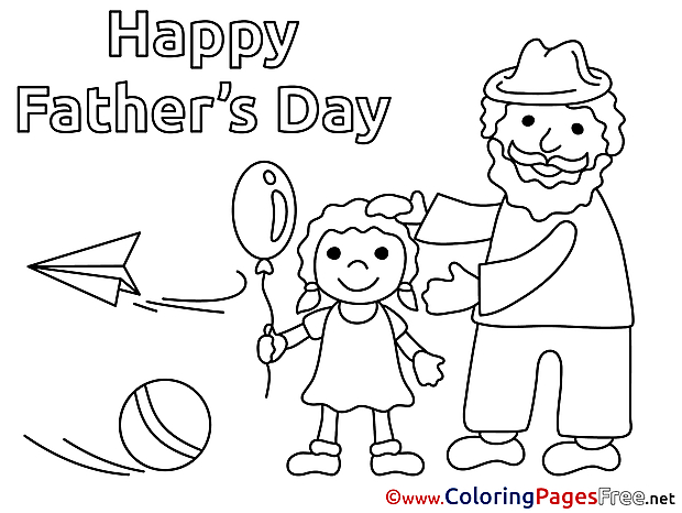 Family Father's Day Colouring Sheet free