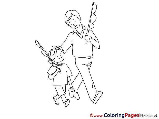 Fishing printable Father's Day Coloring Sheets