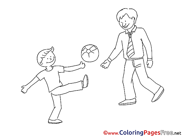 Football for Kids Father's Day Colouring Page