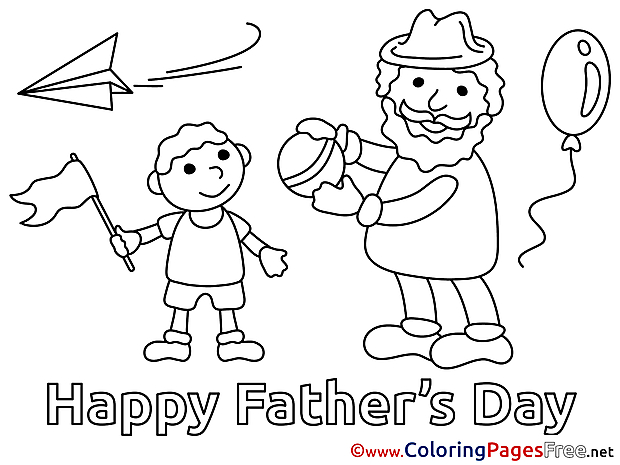 Son Colouring Page Father's Day free