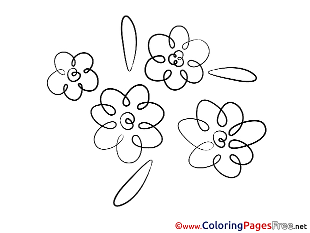 Beautiful Flowers Colouring Sheet download free