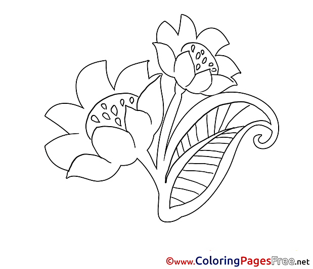 Beautiful Flowers Kids download Coloring Pages