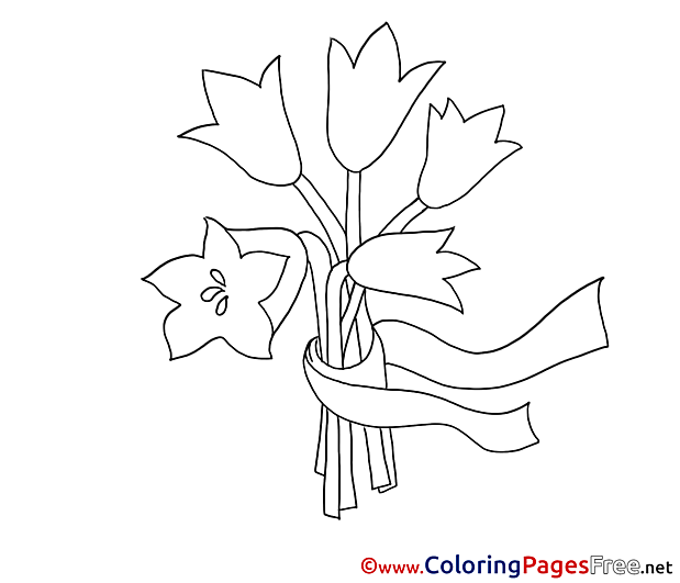 Bouquet Colouring Page printable free