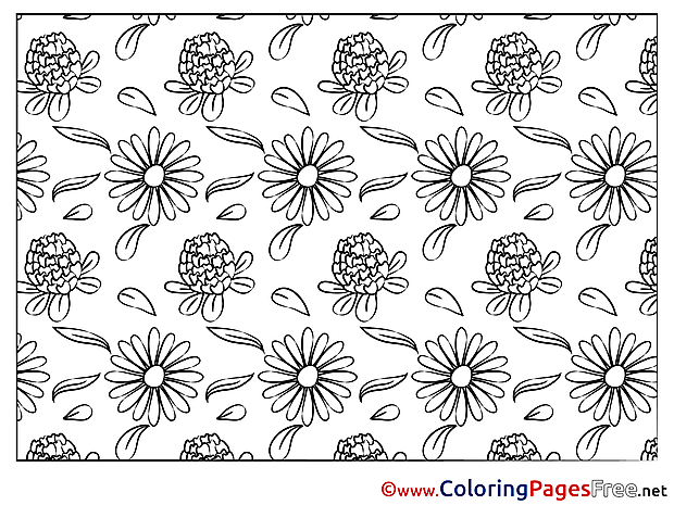 Chrisanthemums Colouring Page printable free