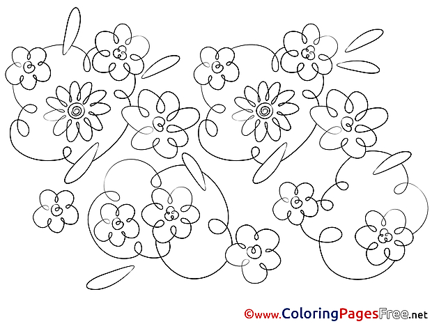 Colouring Page printable Flowers free