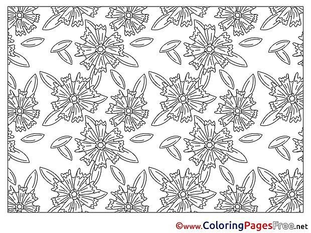 Decoration Flowers free printable Coloring Sheets