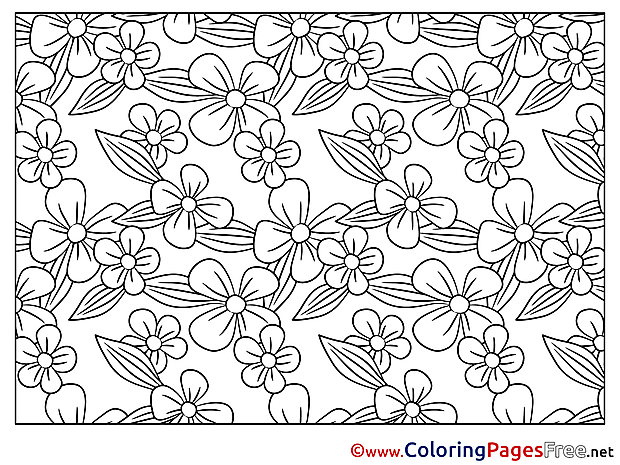 Drawing Flowers Children Colouring Page