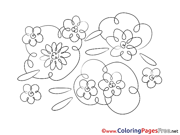 Kids download  Flowers Coloring Pages