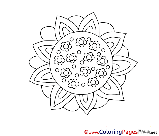 Kids free Flower Coloring Page