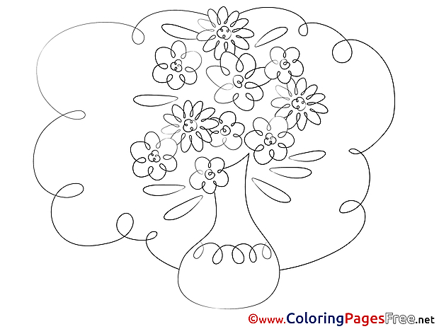 Painting Flowers for Children free Coloring Pages