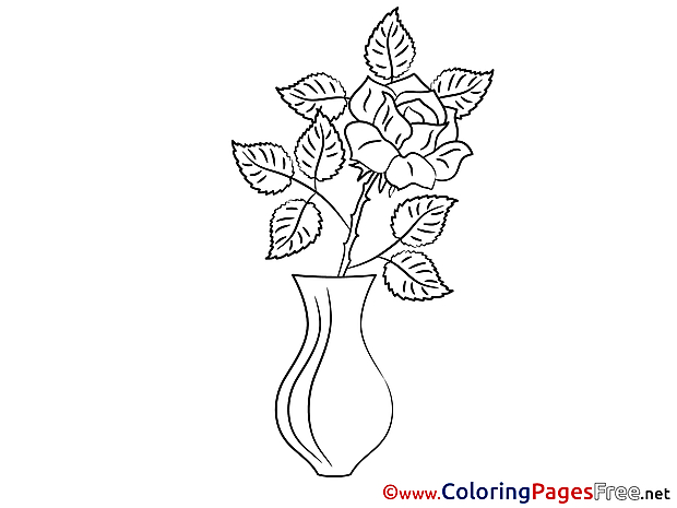 Rose for Children free Coloring Pages