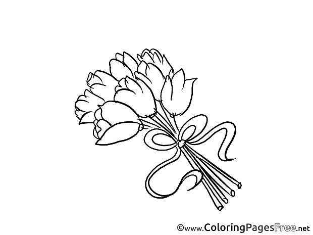 Tulips printable Coloring Sheets download