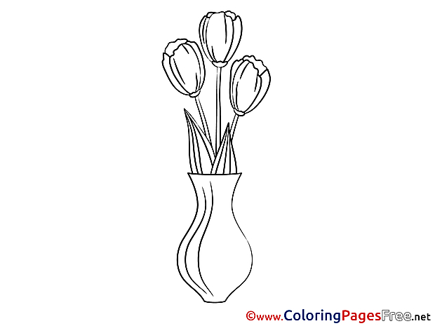 Vase printable Coloring Pages for free