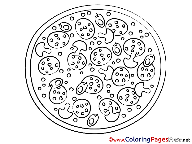 Food Pizza printable Coloring Sheets download