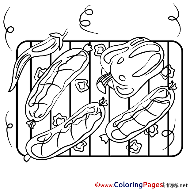 Hot Dogs download Colouring Page