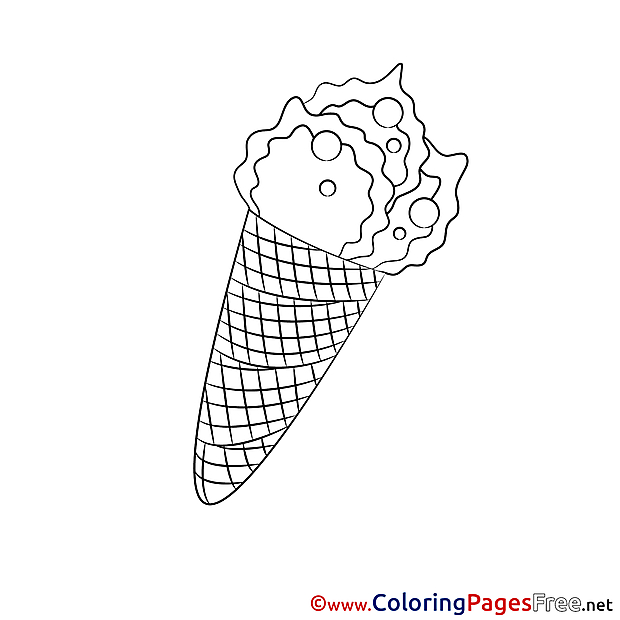 Ice Cream download Colouring Sheet free