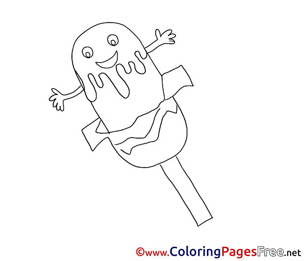 Ice Lolli free Colouring Page download