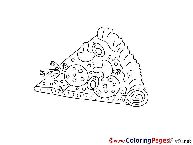 Pizza for Kids printable Colouring Page